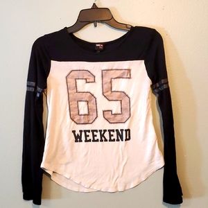 Ransom Girl longsleeve tshirt size L 14 white & black